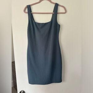 Dusty Blue Square Neck Bodycon Mini